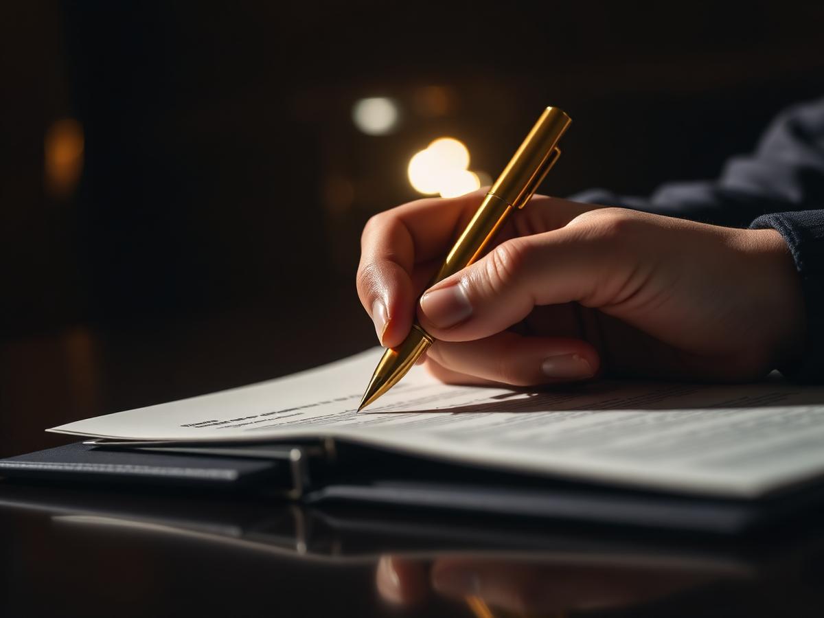 Signing a tender document